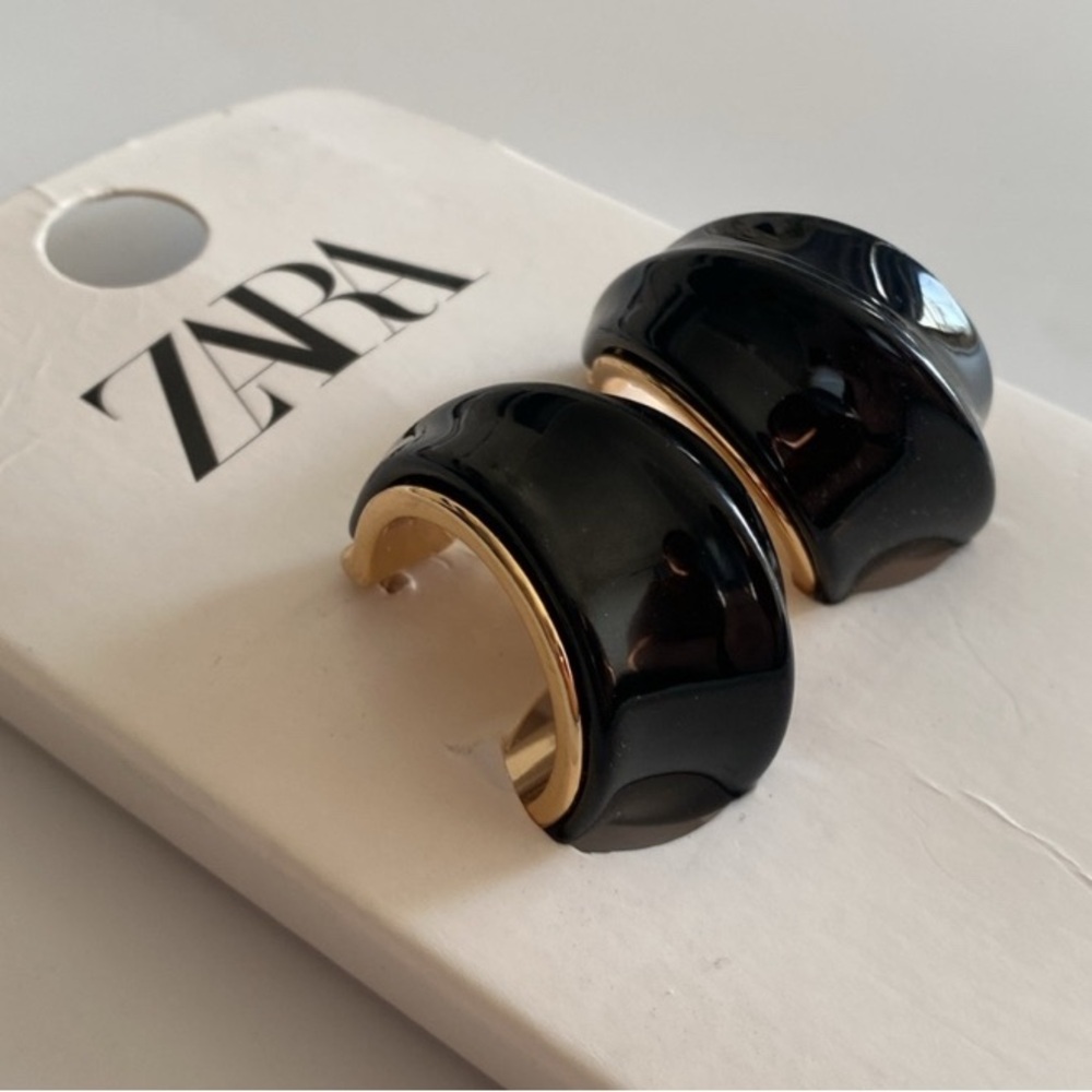 NWT Zara Resin Hoop Earrings - Picture 2 of 12